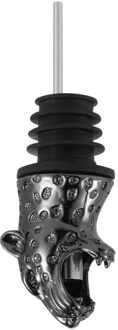 Legering Luipaard Hoofd Vormige Schenker Stoppers Fles Caps Drank Fles Stopper Voor Home Party (Golden) geweer zwart