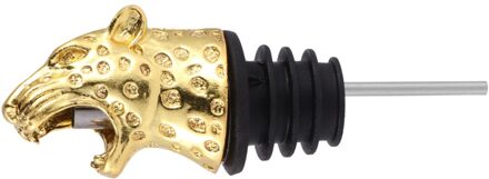 Legering Luipaard Hoofd Vormige Schenker Stoppers Fles Caps Drank Fles Stopper Voor Home Party (Golden) gouden