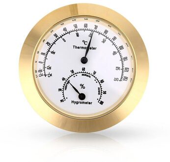 Legering Mini Thermometer Hygrometer Voor Viool Gitaar Case Vochtigheid Gauge Temperatuur Vochtmeter Instrument Tool gouden kleur