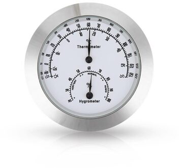 Legering Mini Thermometer Hygrometer Voor Viool Gitaar Case Vochtigheid Gauge Temperatuur Vochtmeter Instrument Tool zilver