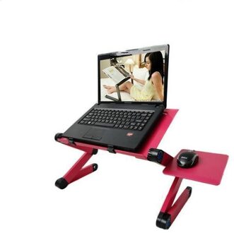 Legering Opvouwbare Draagbare Laptop Bureau Ergonomische Aluminium Bed Laptop Stand Pc Tafel Notebook Tafel Desk Stand Met Muismat rood