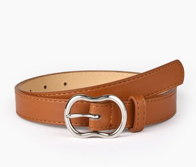 Legering Pin Gesp Effen Kleur Tailleband Zakelijke Dame Formele Taille Riem Vrouwen Faux Lederen Riemen Casual Jeans Jurk Decor kameel