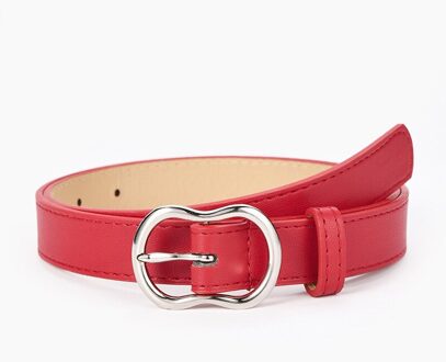 Legering Pin Gesp Effen Kleur Tailleband Zakelijke Dame Formele Taille Riem Vrouwen Faux Lederen Riemen Casual Jeans Jurk Decor Rood