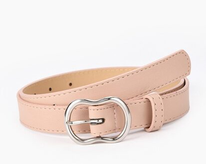 Legering Pin Gesp Effen Kleur Tailleband Zakelijke Dame Formele Taille Riem Vrouwen Faux Lederen Riemen Casual Jeans Jurk Decor Roze