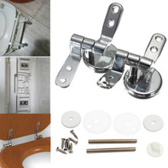 Legering Vervanging Toiletbril Scharnieren Bevestigingen Set Chrome Met Hulpstukken Schroeven Voor Wc Accessoires