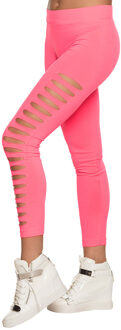 Legging Met Scheuren Neon Roze