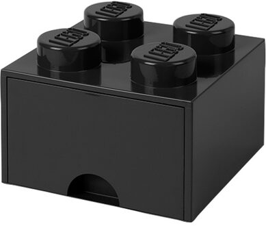 LEGO Brick 4 Opbergbox Met Lade - Zwart