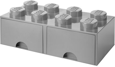 LEGO Brick 8 Opbergbox Met Lade - Grijs