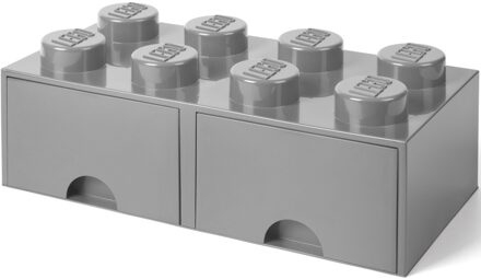 LEGO Brick 8 Opbergbox Met Lade - Grijs
