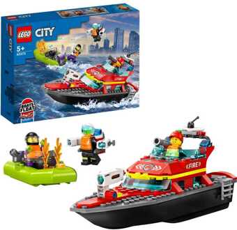 LEGO City 60373 Reddingsboot Brand, Speelgoed voor Kinderen