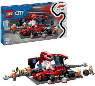 LEGO City F1® Pit Stop & Pit Crew with Ferrari Car Racing Vehicle Toy 60443