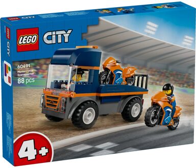 LEGO City Motorcycle Transporter Toy and 2 Minifigures 60491