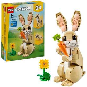 LEGO Creator 3in1 Cute Bunny Toy, Animal Figure Set 31162
