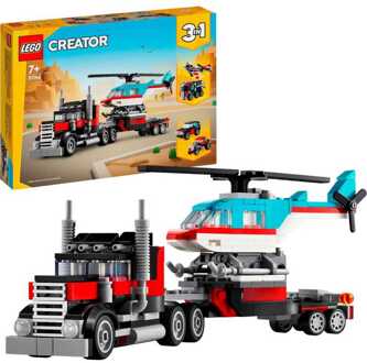 LEGO Creator 3in1 Flatbed Truck with Helicopter Toy 31146