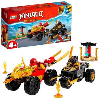 LEGO Ninjago Kai en Ras' duel tussen auto en motor