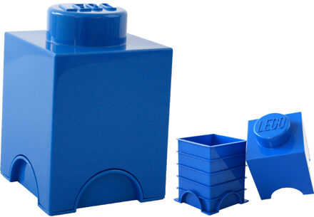 LEGO Opbergbox Brick 1 Vierkant - Polypropyleen - Blauw