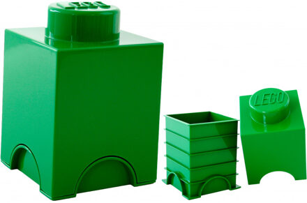 LEGO Opbergbox Brick 1 Vierkant - Polypropyleen - Groen