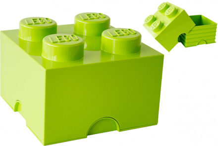 LEGO Opbergbox Brick 4, Limegroen - LEGO