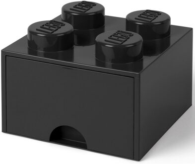 LEGO Opbergbox Bureaulade Brick 4 - Kunststof - Zwart