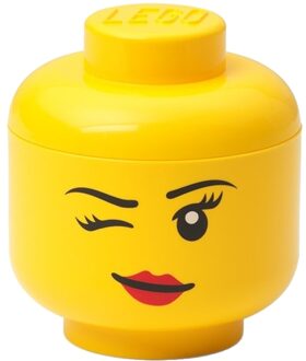 LEGO Opbergdoos LEGO-hoofd Winky, Geel - Polypropyleen - LEGO