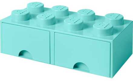 LEGO Opberglade Brick 8, Aquablauw - LEGO