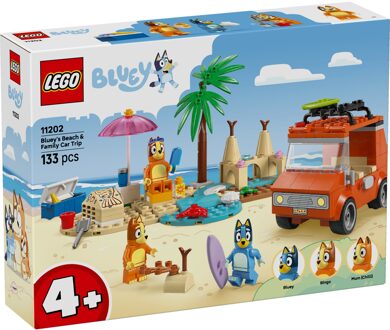 LEGO® Bluey: Bluey’s Beach & Family Car Trip, Preschool Toy Building Kit 11202
