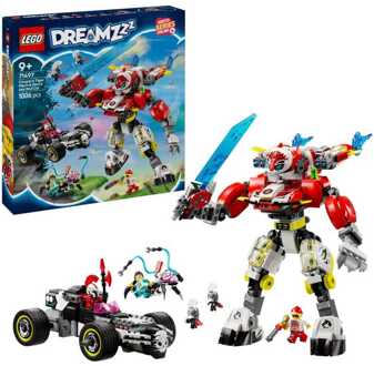 LEGO® DREAMZzz™ Cooper’s Tiger Mech & Zero’s Hot Rod Car Toy Vehicle Model for Kids 71497