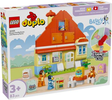 LEGO® DUPLO® Bluey: Bluey’s Family House with Memory Game Interactive Toy 10459