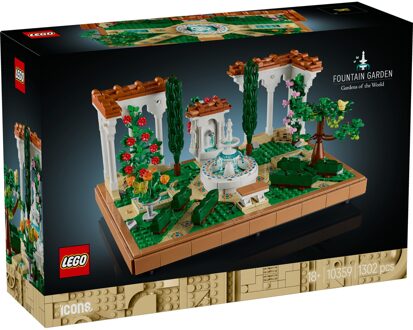 LEGO® Icons Fountain Garden Home and Office Decor, Building Set for Adults 10359