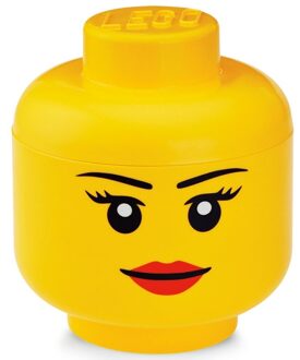 LEGO® Opbergbox Hoofd - Girl - ø 16 x 18.5 cm Geel