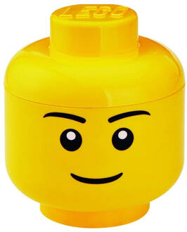 LEGO Set van 2 - Opbergbox Iconic Hoofd Boy 16 cm, Geel - LEGO