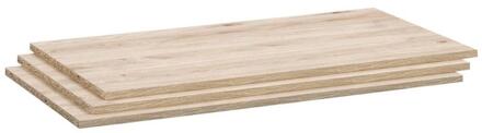 Legplankenset Genua (3 Stuks) - Eikenkleur - 98 Cm - Spaanplaat - Beige
