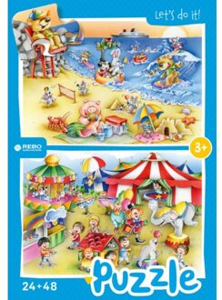 legpuzzel Beach & Circus junior 24/48 stukjes