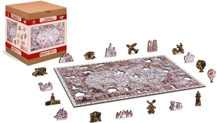 Legpuzzel The Age of Exploration map puzzel in hout 505 stuks | Wooden City