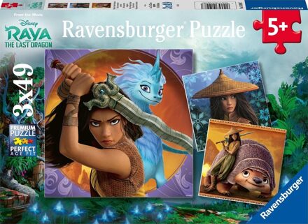 Legpuzzels van 3x49 stukjes - Raya, de dappere krijger / Disney Raya en de laatste draak