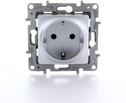 Legrand Inbouwstopcontact Niloé Randaarde 1-polig Grijs Ip20
