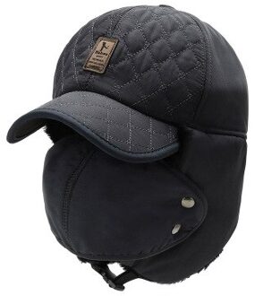 Lei Feng Cap Winddicht Hoed Met Oorkleppen Bomber Dikke Oor Schild Russische Warme Hoed Heren Cap Voor Winter Vrouwen 'S Hoed Mannen Hoed Donkergrijs