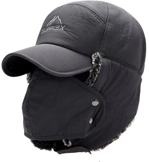 Lei Feng Hoed Mannen Vrouwen Warm Houden Riding Hood Outdoor Wind-Proof Oor-Proof Warm Noordoosten Katoen hoed Pluizige Hoed grijs