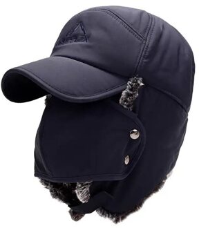 Lei Feng Hoed Mannen Vrouwen Warm Houden Riding Hood Outdoor Wind-Proof Oor-Proof Warm Noordoosten Katoen hoed Pluizige Hoed marine