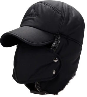 Lei Feng Hoed Mannen Vrouwen Warm Houden Riding Hood Outdoor Wind-Proof Oor-Proof Warm Noordoosten Katoen hoed Pluizige Hoed zwart