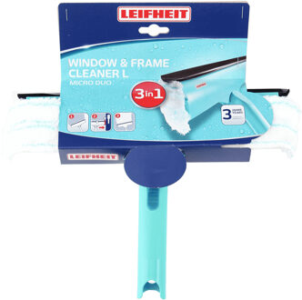 Leifheit 3-in-1 raamwisser/raamtrekker - easy click systeem - 33 cm - Ergonomisch ramen lappen