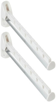 Leifheit Kledinghaak - Set van 2x stuks - inklapbaar - kunststof - wit - 31 cm