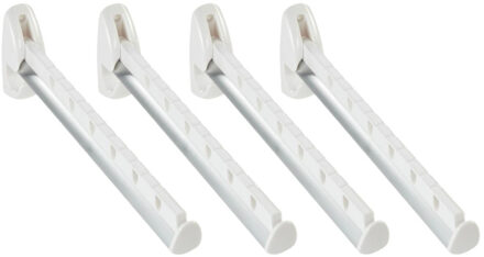 Leifheit Kledinghaak - Set van 4x stuks - inklapbaar - kunststof - wit - 31 cm