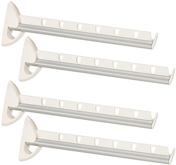 Leifheit Kledinghaak - Set van 6x stuks - inklapbaar - kunststof - wit - 31 cm