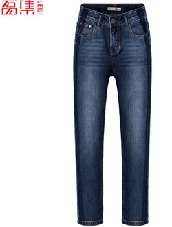 LEIJIJEANS alle seizoen Plus Size Shadow vriendje Gebleekte vrouwen jeans Mid Taille Volledige Lengte Losse Rechte Jeans Voor Vrouwen 4XL