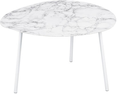 Leitmotiv Bijzettafel Ovoid Marble Look - Wit