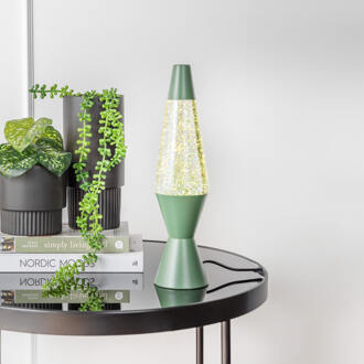 Leitmotiv Table lamp Glitter jungle green Groen