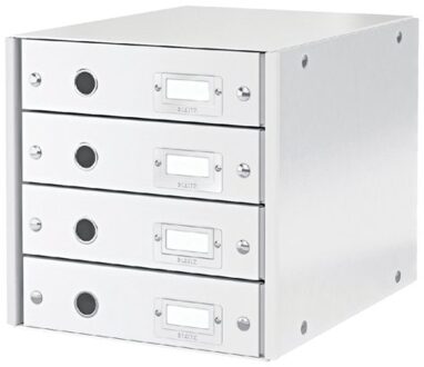 Leitz Ladenbox Leitz WOW Click en Store 4 laden wit Zilver