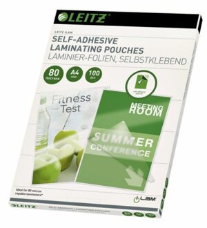 Leitz Lamineerhoes Leitz A4 zelfklevend 2x80micron EVA 100stuks