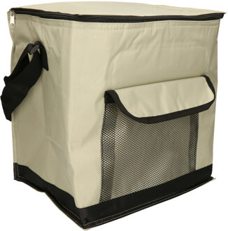 Leknes koeltas model Salou -i¿½Medium Size strand/camping - 31 x 23 x 33 cm - 2 vakken - beige - Koeltas